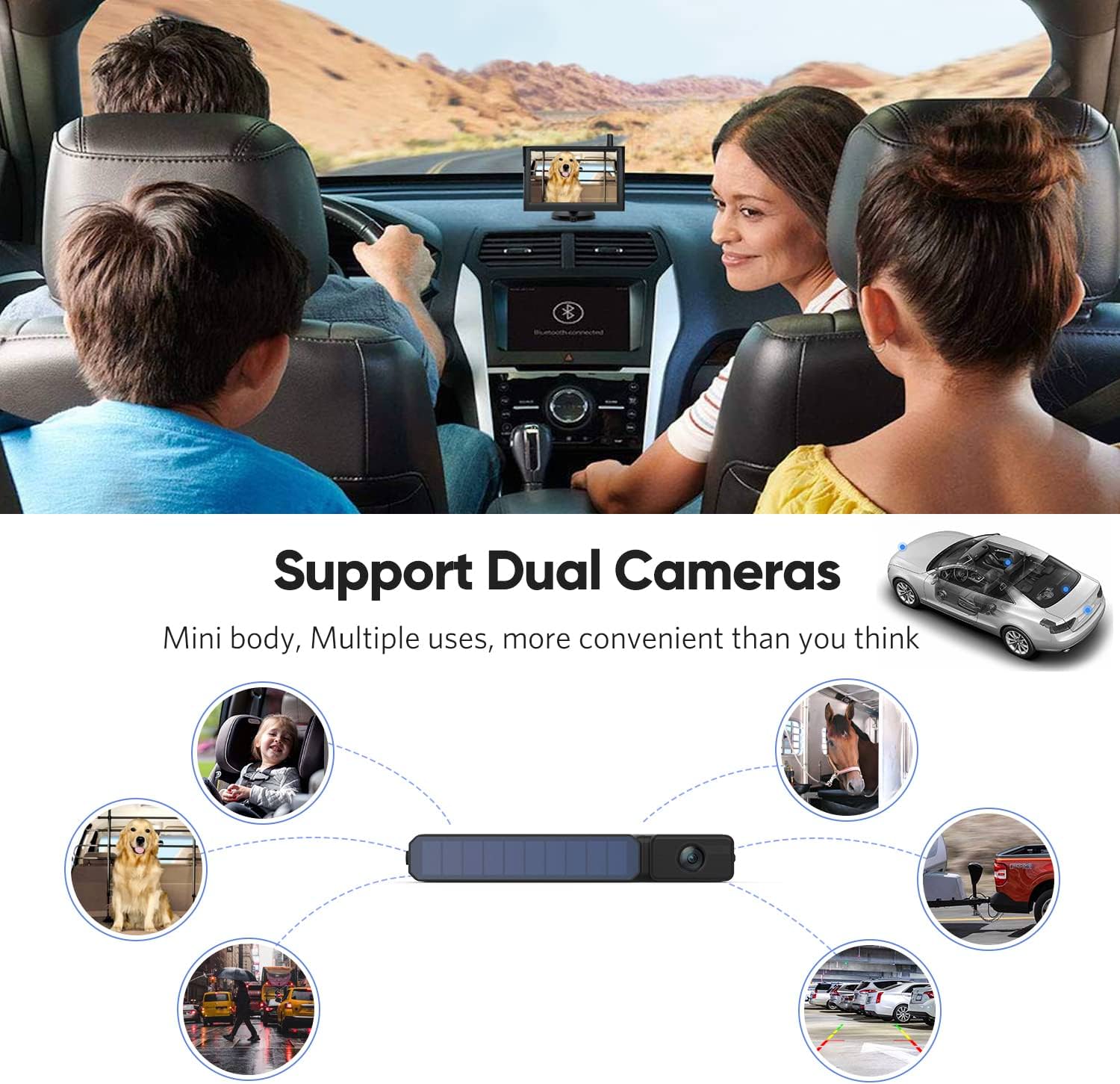 AutoVox Foxpark Solar 3A - Trådlös Backkamera Backkamera