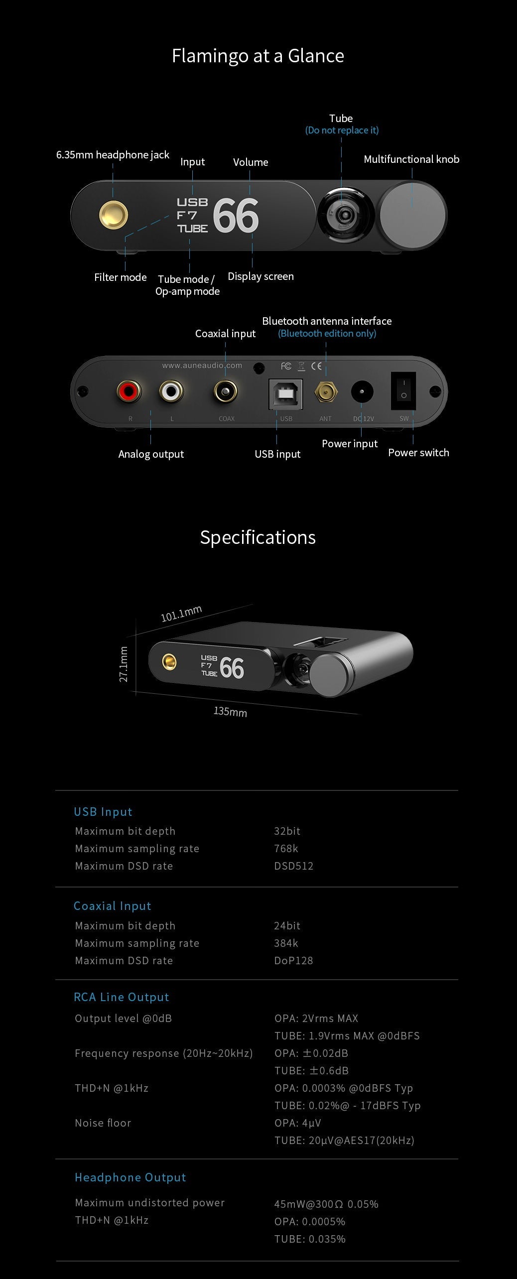 Aune Flamingo BT - Hörlursförstärkare - DEMO Hörlursförstärkare