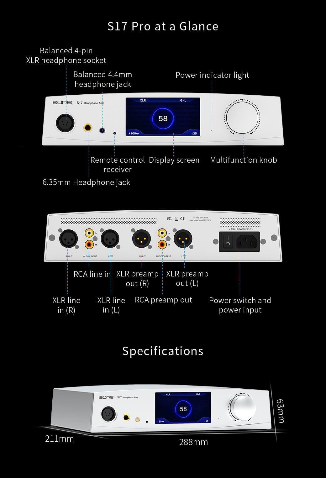 Aune S17 Pro EVO Hörlursförstärkare