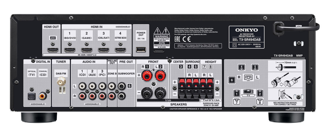 Onkyo TX-SR494DAB Hemmabioförstärkare