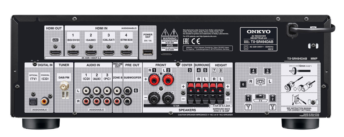 Onkyo TX-SR494DAB Hemmabioförstärkare
