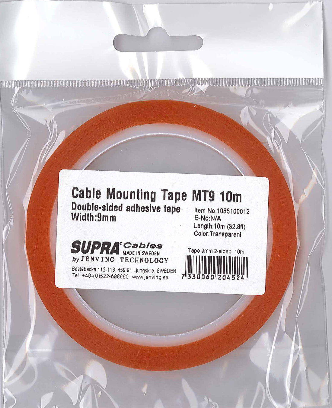 Supra Cable Mounting Tape MT9 - Dubbelhäftande tejp 10 m Kabeltillbehör