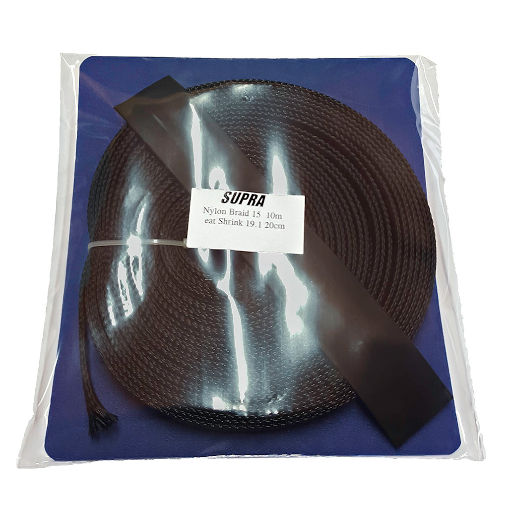 Supra Nylon Braid 15 Kit black - Nylonstrumpa 10m Kabeltillbehör