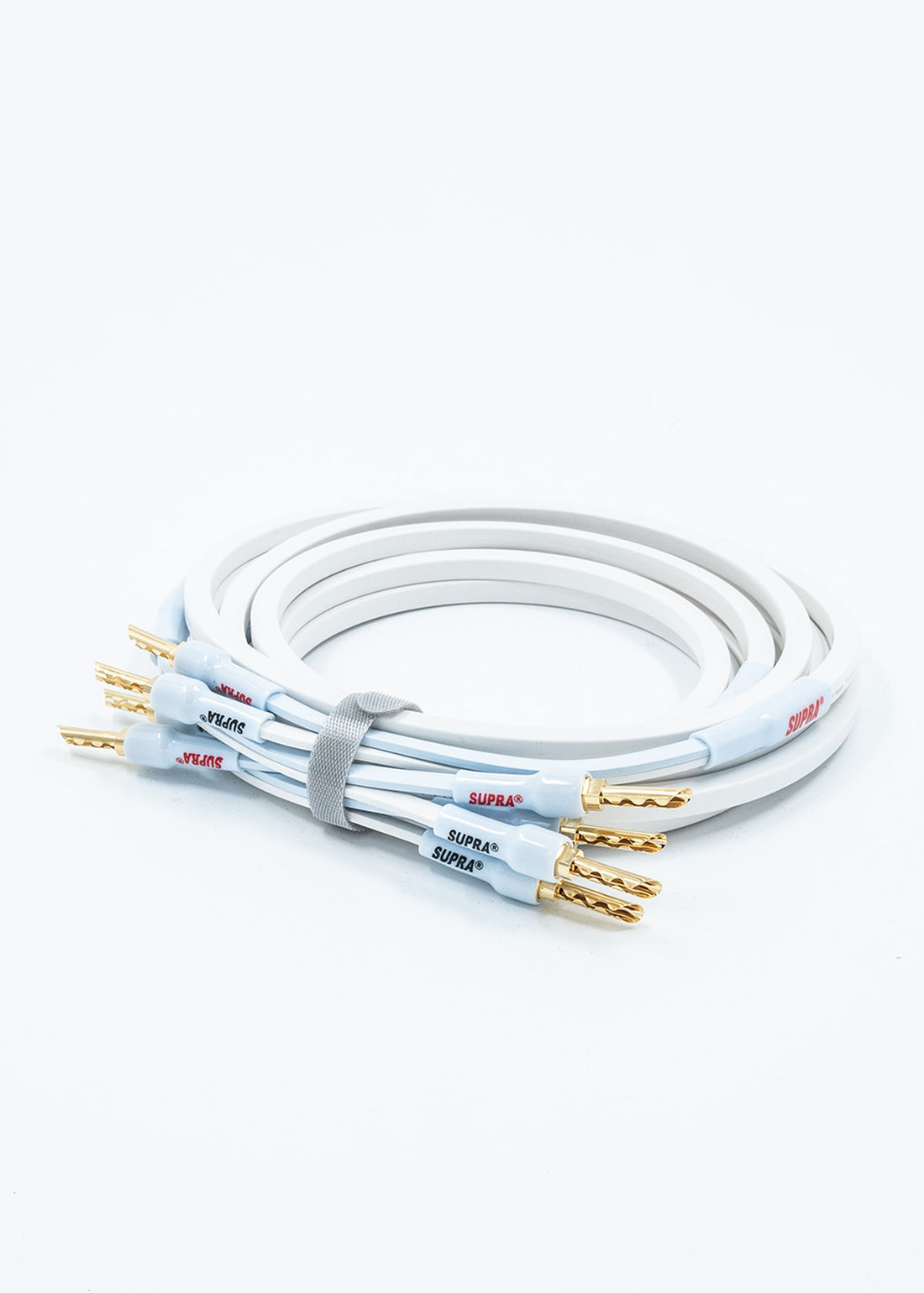 Supra Ply 2.0 CombiCon 2x2mm 2Banana - 2Banana (par) Terminerad-högtalarkabel 2 Meter Vit