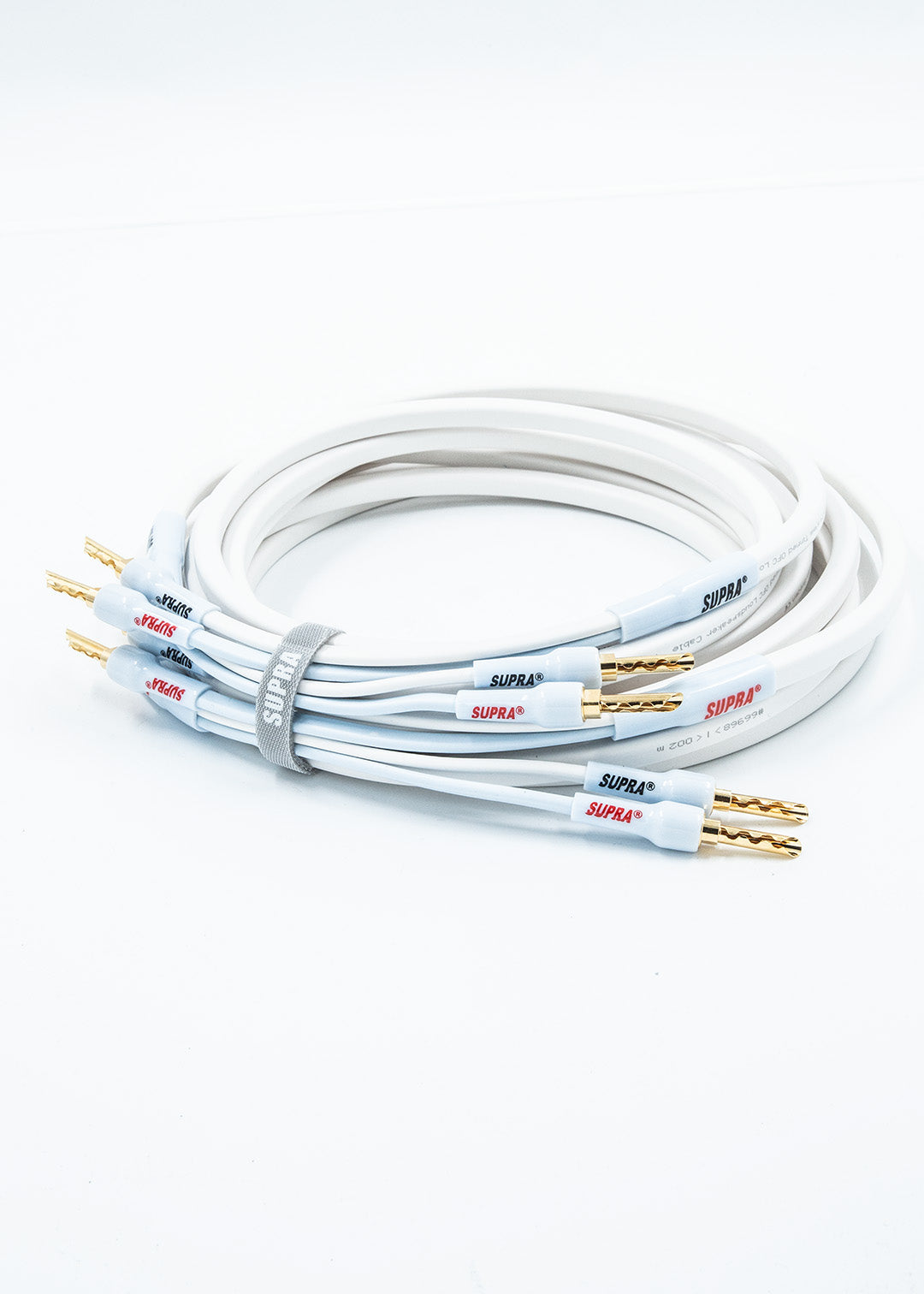 Supra Ply 3.4 CombiCon 2x3,4mm 2Banana - 2Banana (par) Terminerad-högtalarkabel 2 Meter Vit