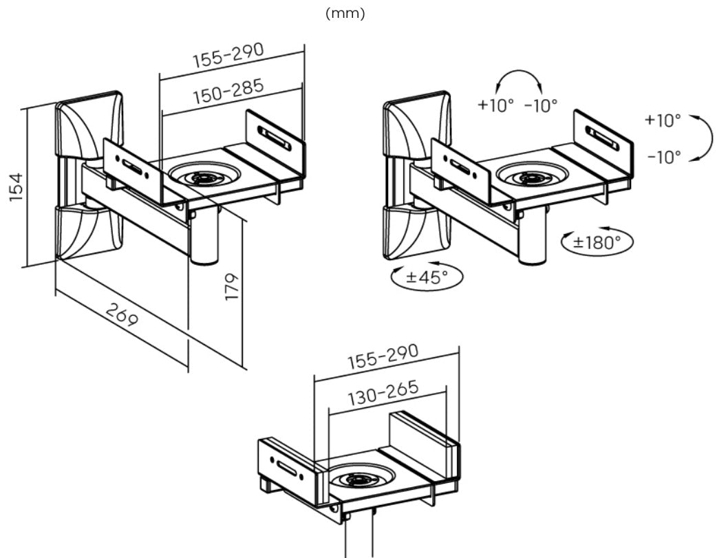 TAGA TSS-50W - Väggfäste högtalare Väggfäste Högtalare