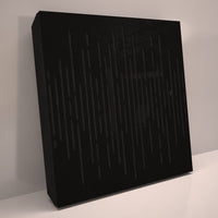 Ljudabsorbent till vägg - 3D Wave Gloss 50x50cm Ljudabsorbent Svart högblank