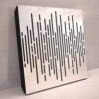 Ljudabsorbent till vägg - 3D Wave Gloss 50x50cm Ljudabsorbent Vit högblank