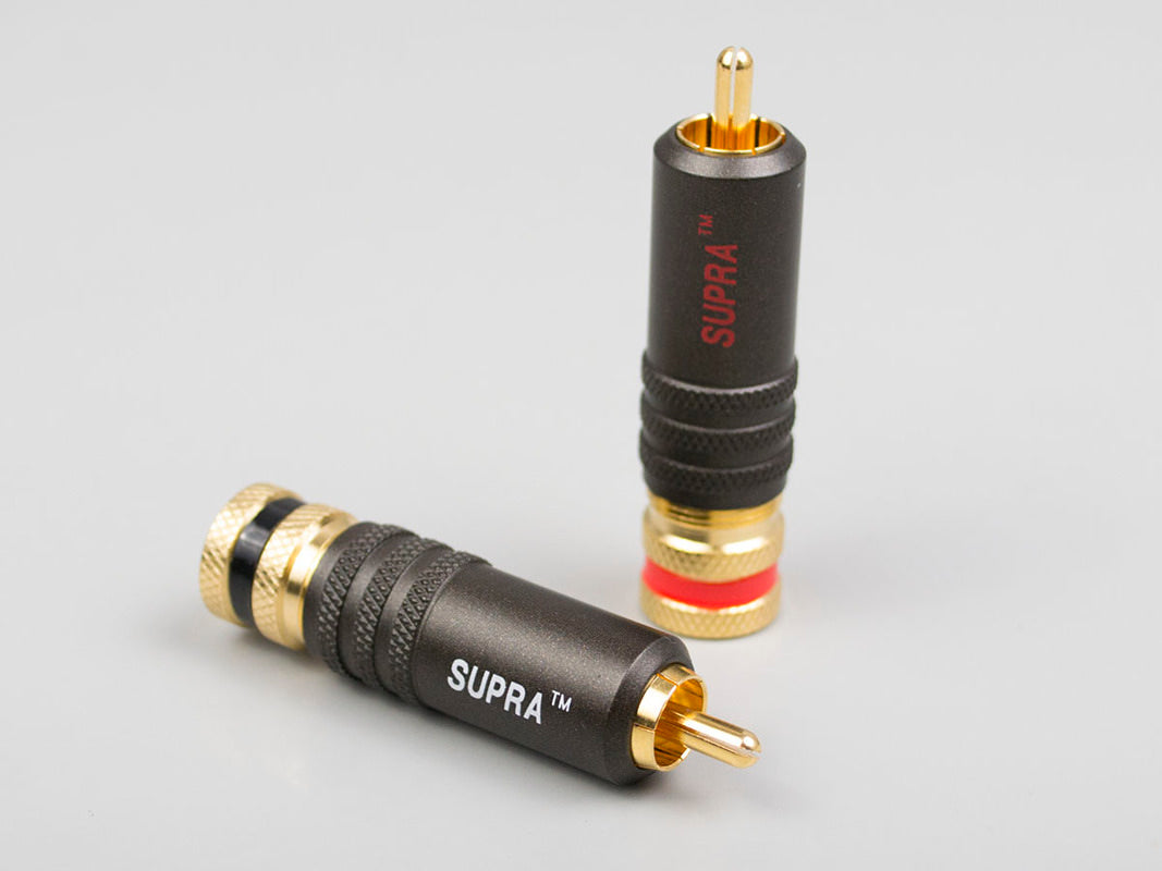 Supra PPSL RCA PLUG PAIR Röd/Vit RCA-kontakter