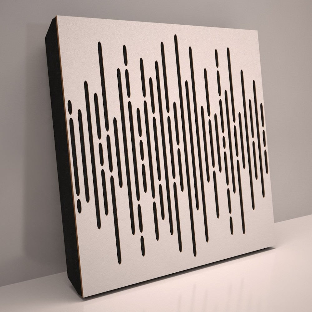 Ljudabsorbent till vägg - 3D Wave 50x50cm Ljudabsorbent Vit