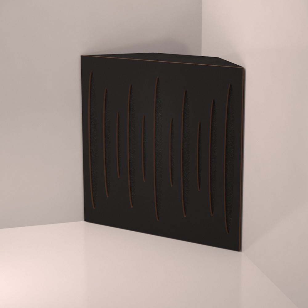 Ljudabsorbent till vägg - Basfälla 3D Puls 50x50cm Ljudabsorbent Svart