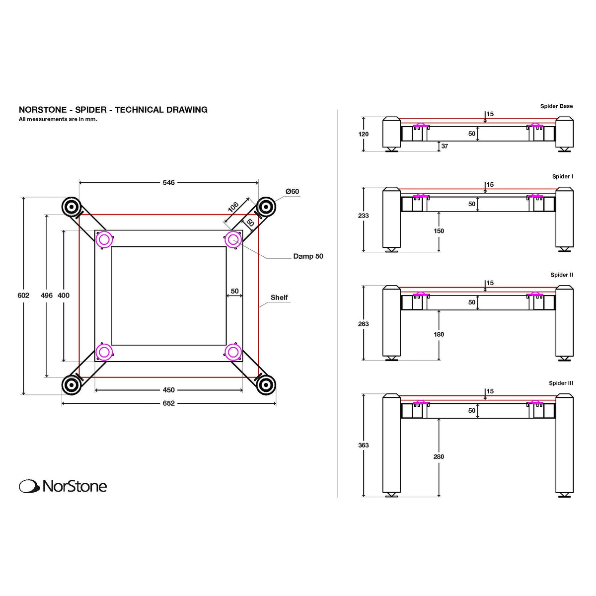 Norstone Spider 1 - Modulär hifi-bänk Modulär hifi-bänk