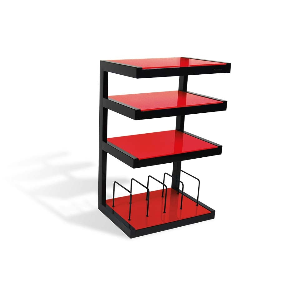 Norstone Esse Hifi Vinyl - Hifi-bänk Hifi-bänk Svart/rött glas