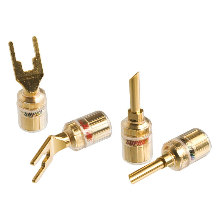 Supra Combicon Kit Gaffel- och banankontakt 4-pack Högtalarkontakter