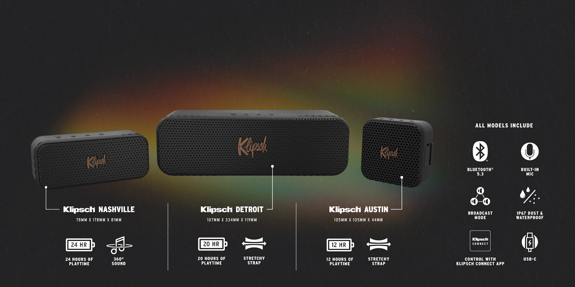 Klipsch Austin - Portabel Blåtandshögtalare portabla högtalare