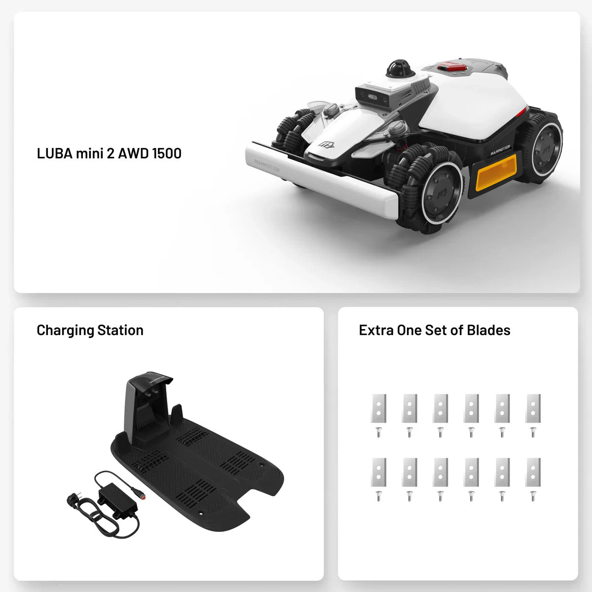 LUBA mini 2 AWD 1500 (2026) - Gränskabelfri AI-Robotgräsklippare för 1500m² Robotgräsklippare