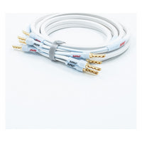 Supra Ply 2.0 CombiCon 2x2mm 2Banana - 2Banana (par) Terminerad-högtalarkabel 2 Meter Vit