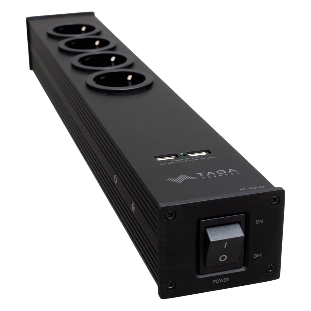 TAGA PF-400USB Strömfilter Grendosa Svart