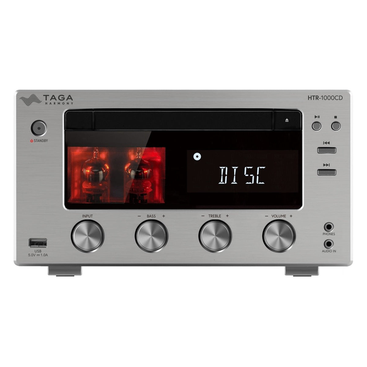 Taga HTR-1000CD v.3 - Stereoförstärkare, CD, Bluetooth FM/DAB+ Stereoförstärkare Silver