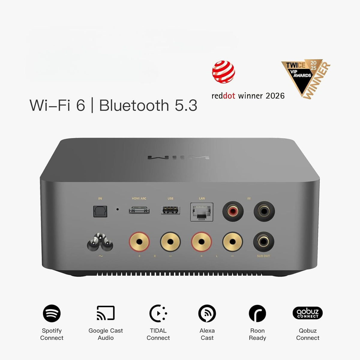 WiiM Amp Ultra - Kraftfull 100W streamingförstärkare med touchscreen Stereoförstärkare