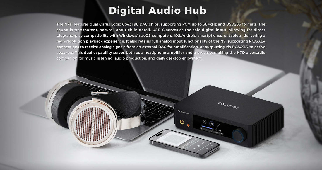 Aune N7 DAC - Hörlursförstärkare med USB-DAC Hörlursförstärkare