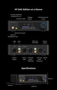Aune N7 DAC - Hörlursförstärkare med USB-DAC Hörlursförstärkare
